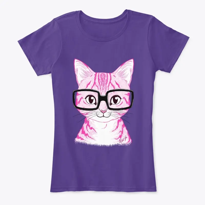 Nerdy Cat - Bubblegum Pink